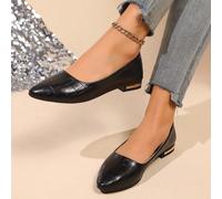 Scarpe piatte da donna in morbida pelle adatte per abiti, scarpe con suola morbida e stile "Gentle Breeze", mocassini casual a punta, taglie comode, stile "Gentle Breeze" francese, scarpe eleganti e v