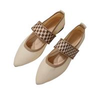 Scarpe piatte da donna leggere, comode e morbide, per il tempo libero, leggere, eleganti, a maglia, antiscivolo, traspiranti, beige., 36 EU
