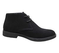 Scarpe Polacchine Uomo Class Scamosciate Pelle Nabuk Inglesine Casual (Nero, 40)
