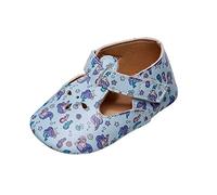 Scarpe primi passi da bambina, antiscivolo, leggere, con suola morbida, tinta unita, alla moda, in morbida pelle PU, per il tempo libero, perfette per le principesse, Blu, 23 EU