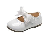 Scarpe primi passi da principessa, per bambini, scarpe da ballerina, scarpe da bambino, scarpe da ginnastica, scarpe da battesimo, scarpe antiscivolo per feste, ballerine, bianco, 17 EU
