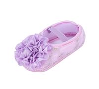 Scarpe primi passi da principessa, per ragazze, alla moda, motivo floreale, Mary Jane, leggere, morbide, per il primo compleanno, matrimonio, per feste, scarpe piatte, Lilla, 19 EU