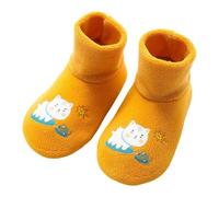 Scarpe primi passi per bambine e bambini, antiscivolo, per bambini, per bambini, a maglia, con fondo morbido, giallo., X-Small