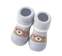 Scarpe primi passi per bambini, invernali, per gattonare, spesse, calde, per bambini, per attività all'aperto, per l'apprendimento dei cartoni animati, con suola morbida, Azzurro, 6 mesi