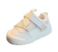 Scarpe primi passi per bambini, scarpe da ginnastica rotonde, morbide e traspiranti, leggere, comode, alla moda, antiscivolo, per il tempo libero, bianco, 21 EU