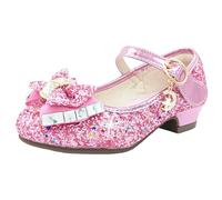 Scarpe Principessa Bambina Scarpe Glitter Bimba con Tacco Principesse Regalo, Rosa 31