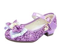 Scarpe Principessa Bambina Scarpe Glitter Bimba con Tacco Principesse Regalo, Viola 29