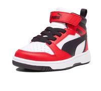 PUMA Puma Rebound V6 Mid Ac+ Ps, Scarpe da ginnastica Unisex - Bambini e ragazzi, Puma White Puma Black For All Time Red, 29 EU