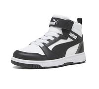 PUMA Puma Rebound V6 Mid Ac+ Ps, Scarpe da ginnastica Unisex - Bambini e ragazzi, Puma White Puma Black Shadow Gray, 33 EU