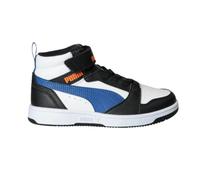 Scarpe Puma Rebound V6 Mid bambino collo alto Bianco nero blu 393832 31