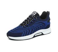 Scarpe rialzate da uomo, 10 cm, 8 cm, 6 cm, invisibili, altezza elevatore, scarpe da ginnastica invisibili, da uomo, 10 cm, ultra leggere, antiscivolo, Blu Scuro Tacco 10 cm, 41 EU