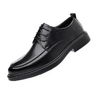 Scarpe Rialzate da Uomo con Rialzo Invisibile da 6 cm in Altezza Scarpe Oxford da Uomo Classiche Scarpe da Smoking Formali Stringate Classiche Scarpe Eleganti Ortopediche Comfort da Uomo(Black,43EU)