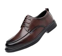 Scarpe Rialzate da Uomo con Rialzo Invisibile da 6 cm in Altezza Scarpe Oxford da Uomo Classiche Scarpe da Smoking Formali Stringate Classiche Scarpe Eleganti Ortopediche Comfort da Uomo(Brown,42EU)