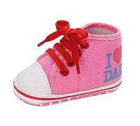 Scarpe Rosa Scarpine Ginnastica Neonati Bambini I Love Dad Taglia 19 EU 12 Produttore Ti Amo Papa Toddler Secure Fit Soft Sole Parental Bond Cute Comfortable Playful
