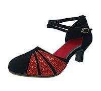 Scarpe Rosse Tacco, Scarpe da Ballo Latino Americano, Professionale Tango Tacchi Heels Dance Comode Scarpette Danza Liscio Eleganti Bachata Sposa Numeri Piccoli