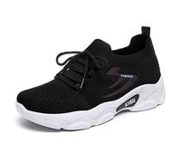 Scarpe Running Scarpe da Ginnastica da Donna, Casual Traspiranti, Suola Morbida, comode Corsa, Design Slip-on in Rete per Sport e Tempo Libero (Black, 38)