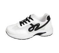 Scarpe Running Sneakers alla Moda con Plateau, Versatili e comode, per Camminare in Modo Sportivo con Suola Spessa (Black, 40)