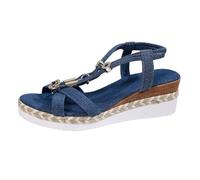Scarpe Sandali Donna Sandalo Ortopedico Donna Sandali con Zeppa Eleganti Estivi Boho con Tacco Espadrillas Etniche Cinturino Caviglia IntrecciatoPlaya