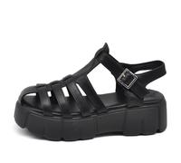 Scarpe Sandali Ragnetto da Donna con Platform In Pelle Sintetica MP9009 Nero N.37