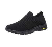 Scarpe sanitarie da uomo, in rete, traspiranti, leggere, tinta unita, antiscivolo, comode, per attività all'aria aperta, corsa, allenamento, sneaker, per anziani, 39-44, Nero , 40 EU