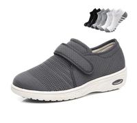 Scarpe sanitarie diabetiche, Design a pianta Larga Scarpe da Passeggio Ammortizzate e Traspiranti(Gray,43EU)