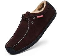 Scarpe Scamosciate Invernali Mocassini Uomo Caldi Peluche da Barca per Interni Scarpe Ginnastica Esterne Memory Foam（Marrone,42/43 EU,43 Taglia del Marchio