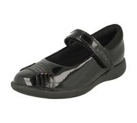Scarpe Scuola In Pelle Patent Per Ragazze Clarks Mary Jane Smart Nero Etch Beam