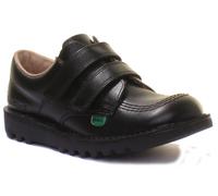 Scarpe Scuola Unisex Kickers Junior Basse In Pelle Nera UK 1 - 13
