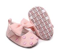 Scarpe Singole per Ragazze Infantili da Passeggio con Elegante Fiocco e Raffinato Ricamo a Cuore Modelli Principessa per Bambini comode e Leggere (13 Infant)