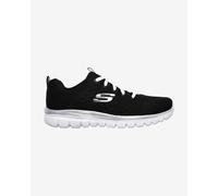 Skechers Graceful Get Connected, Sneaker Donna, Black Mesh White Trim, 36.5 EU