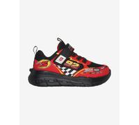 Skechers Ragazzi, Sneaker, Nero Sintetico Tessile Rosso Trim, 25 EU