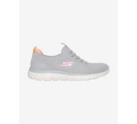 Skechers Summits Top Player, Scarpe da Ginnastica Donna, Gray Knit Pink Coral Trim, 41 EU