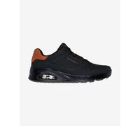 Skechers Sneakers Uno Suited On Air Uomo – Finiture in maglia scamosciata nero e castagna – 46