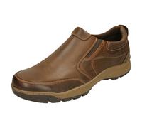 Hush Puppies Scarpe Casual Da Uomo In Vera Pelle Marroni Slip-On Original