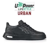 U-Power Urban Lifestyle Kal, Scarpe Sportive e Casual Nere in Morbida Pelle. Sneakers Basse con Suola Antiscivolo con Inserto Infinergy, Ideali per l'uso Quotidiano.