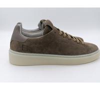 Scarpe sneakers uomo DATE D.A.T.E. Levante mono white bianco suede taupe marrone