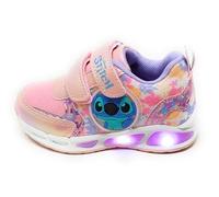 Scarpe Sport Stitch per Bambine,Luci Integrate nell'intersuola e Lato Sneaker,Rosa e Viola, Chiusura a Strappo (Rosa, Sistema Taglie Calzature EU, Bambino Piccolo (2-5 Anni), Numero, Media, 29)