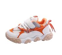 Scarpe sportive alla moda per bambini ragazzi e ragazze Run suola spessa non leggere mesh traspirante e confortevole ragazze scarpe da tennis taglia 1, Arancione, 27 EU