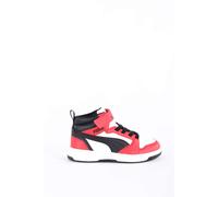 Scarpe sportive bambino Puma Rebound V6 Mid PS 393832-03 Bianco-Rosso-Nero Pelle