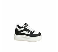 Scarpe sportive crema con rialzo, suola bassa, comode per donne minute