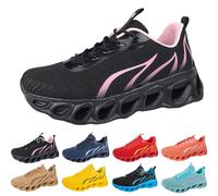 Scarpe sportive da corsa, da uomo, da corsa, sportive, da corsa, per attività all'aperto, traspiranti, leggere, traspiranti, per il fitness, scarpe da ginnastica, Nero , 43 EU