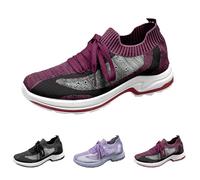 Scarpe sportive da donna bianche antiscivolo intrattenimento scarpe sportive con lacci comodi Pretty Moda Sneakers Slip on clasico leggere Barefoot Mesh scarpe casual per palestra corsa, rosso, 41 EU