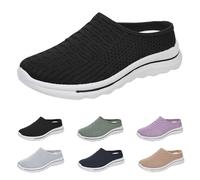 Scarpe sportive da donna bianche traspiranti casual scarpe sportive in rete comode Pretty moda Sneakers senza lacci intrattenimento leggere mocassini slip on Barefoot classico per atletico corsa, Nero