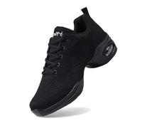 Scarpe Sportive da Donna per Danza Jazz e Allenamento con Cuscino d' Sneakers Eleganti Sport Tempo Libero Design Stringato in Tendenza Adatte a dança Quotidiano (Black, 36)