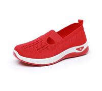 Scarpe Sportive da Donna, Scarpe Ortopediche da Passeggio estive in Rete Traspirante Antiscivolo, Sneaker Casual Leggere e Piatte,Rosso,41 EU