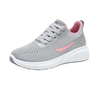 Scarpe sportive da ginnastica da donna, per il tempo libero, antiscivolo, tinta unita, con lacci, comode, traspiranti, scarpe da corsa, suola spessa, scarpe da outdoor, taglia 35-41, grigio., 38 EU