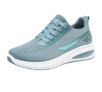 Scarpe sportive da ginnastica da donna, per il tempo libero, antiscivolo, tinta unita, con lacci, comode, traspiranti, scarpe da corsa, suola spessa, scarpe da outdoor, taglia 35-41, Blu, 38 EU