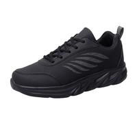 Scarpe sportive da uomo, alla moda, modello, semplice abbinamento dei colori, punta rotonda, lacci, fondo piatto, comode e antiscivolo scarpe casual, Nero , 39 EU