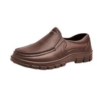 Scarpe sportive da uomo alla moda primavera e fondo piatto, rete leggera traspirante da infilare, comode, tinta unita, semplici. Caratteristiche: compatibile con scarpe da moto da uomo, marrone, 47 EU
