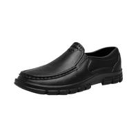 Scarpe sportive da uomo alla moda primavera e fondo piatto, rete leggera traspirante da infilare, comode, tinta unita, semplici. Caratteristiche: compatibile con scarpe da moto da uomo, Nero , 41 EU